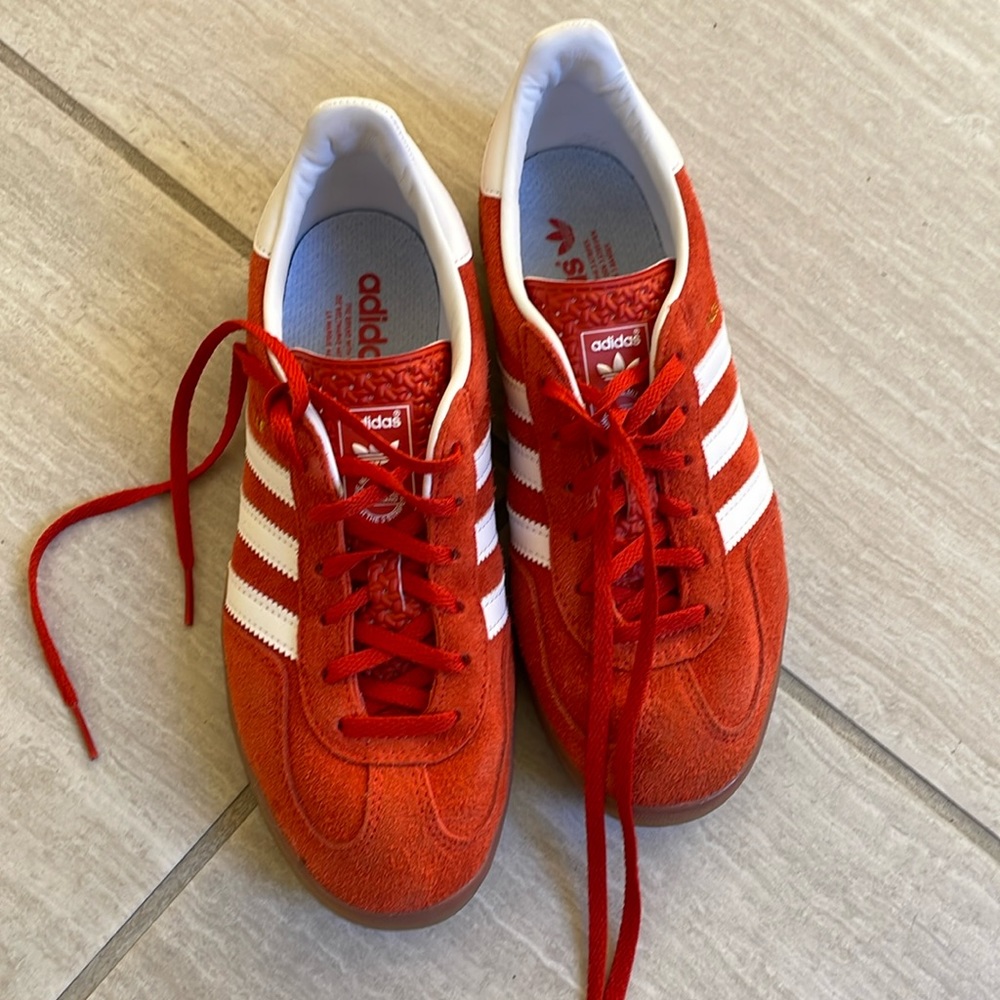 Adidas Gazelles Women’s Bold Orange Gum Sole